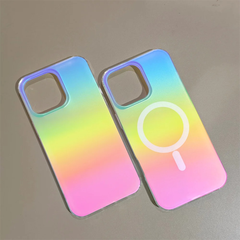 Phone Accessories And Cases - Matowe etui z laserowym gradientem tęczy