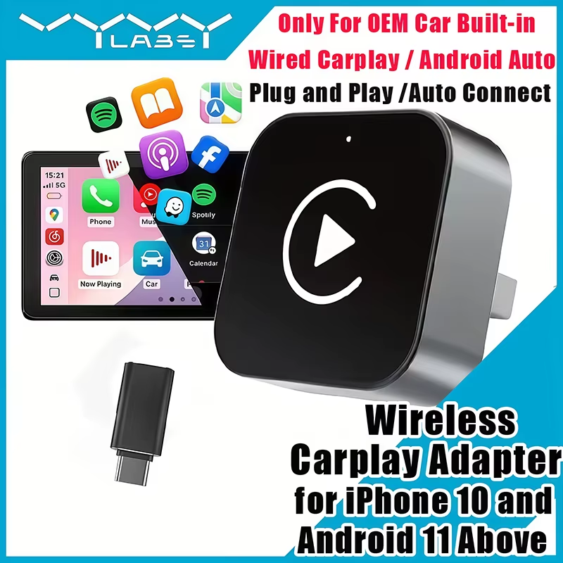 Phone Accessories Design - Adapter bezprzewodowy 2w1 CarPlay Plug-and-Play dla