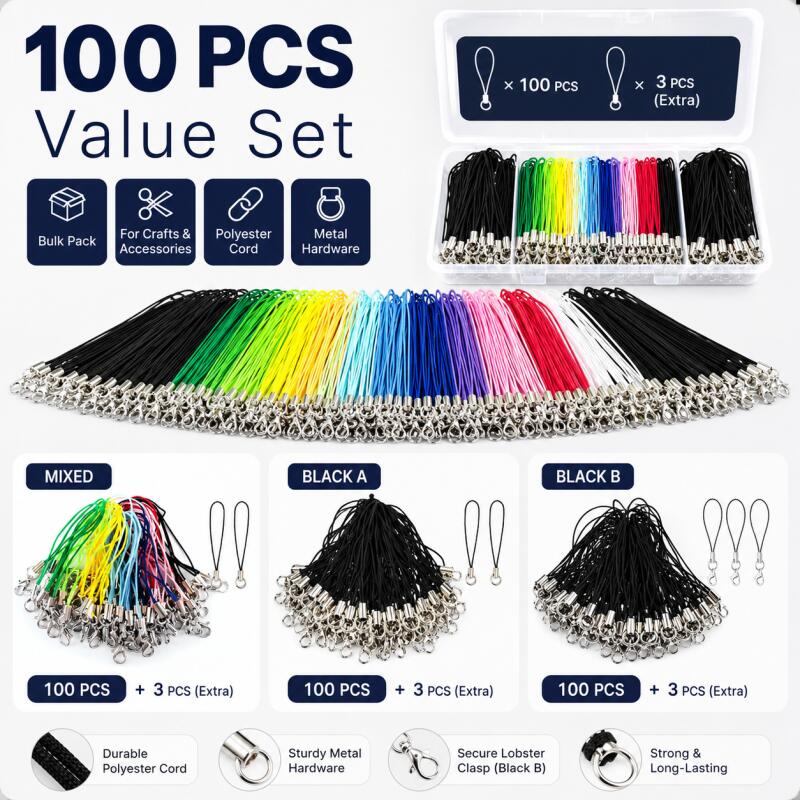 Phone Accessories Hanger - 100 szt. Smyczy z karabińczykiem, linki